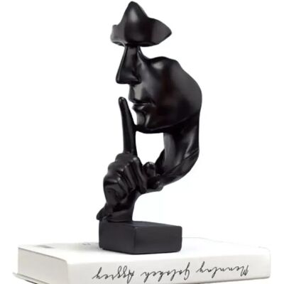 INF Statue Abstraite "Le Silence est d'Or" - Décoration d'Intérieur Élégante et Moderne Le noir - Publicité INF Statue Abstraite "Le Silence est d'Or" - Décoration d'Intérieur Élégante et Moderne Le noir - Publicité