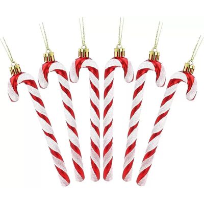 INF Cannes de Noël Décoratives (Lot de 6) - Ornements Festifs pour les Fêtes Rouge - Publicité INF Cannes de Noël Décoratives (Lot de 6) - Ornements Festifs pour les Fêtes Rouge - Publicité