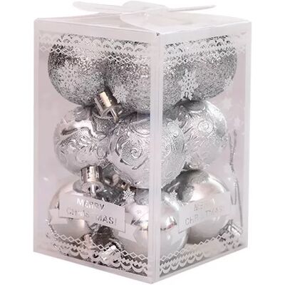 INF Boules de Noël Incassables (12pcs) - Ornements pour Décorations de Fêtes Argent - Publicité INF Boules de Noël Incassables (12pcs) - Ornements pour Décorations de Fêtes Argent - Publicité