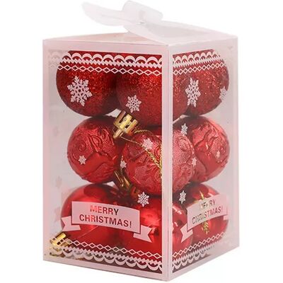 INF Boules de Noël Incassables (12pcs) - Ornements pour Décorations de Fêtes Rouge - Publicité INF Boules de Noël Incassables (12pcs) - Ornements pour Décorations de Fêtes Rouge - Publicité