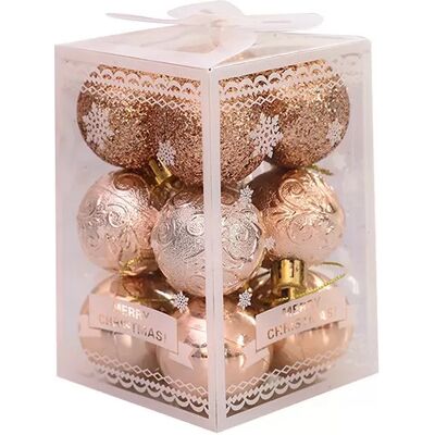 INF Boules de Noël Incassables (12pcs) - Ornements pour Décorations de Fêtes Champagne - Publicité INF Boules de Noël Incassables (12pcs) - Ornements pour Décorations de Fêtes Champagne - Publicité