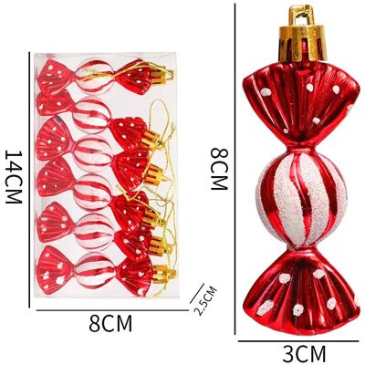 INF Décorations de Noël Bonbons - Mini Bonbons Ronds (Paquet de 6) Rouge - Publicité INF Décorations de Noël Bonbons - Mini Bonbons Ronds (Paquet de 6) Rouge - Publicité