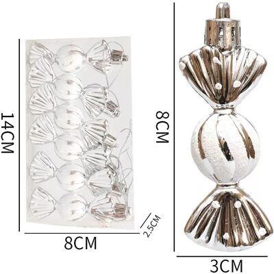 INF Décorations de Noël Bonbons - Mini Bonbons Ronds (Paquet de 6) Argent - Publicité INF Décorations de Noël Bonbons - Mini Bonbons Ronds (Paquet de 6) Argent - Publicité