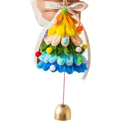 INF Ornement de Noël en Bâton Torsadé et Clochette - Sapin de Noël Macaron à Suspendre pour Voiture - Publicité INF Ornement de Noël en Bâton Torsadé et Clochette - Sapin de Noël Macaron à Suspendre pour Voiture - Publicité