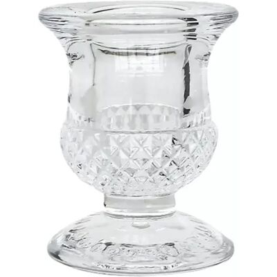 INF Photophore en Verre Transparent avec Base Diamant - Bougeoir Cristal Style Nordique - Publicité INF Photophore en Verre Transparent avec Base Diamant - Bougeoir Cristal Style Nordique - Publicité