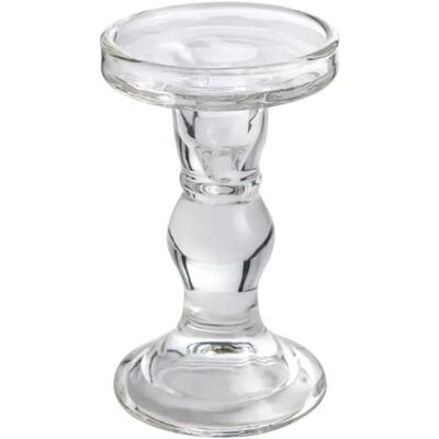 INF Grand bougeoir transparent en verre borosilicate – Style colonne romaine - Publicité INF Grand bougeoir transparent en verre borosilicate – Style colonne romaine - Publicité