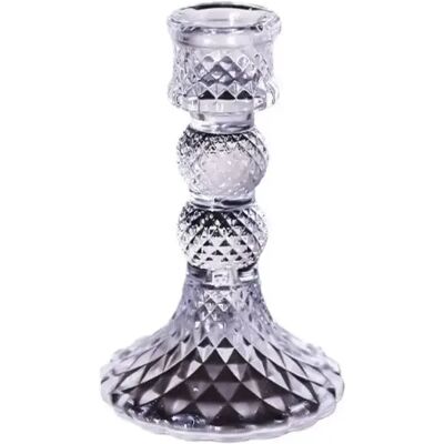 INF Élégant Bougeoir en Verre Diamanté à Deux Boules - Parfait pour une Ambiance Romantique - Publicité INF Élégant Bougeoir en Verre Diamanté à Deux Boules - Parfait pour une Ambiance Romantique - Publicité