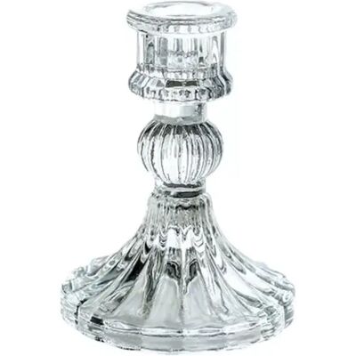 INF Petit bougeoir rond à rayures verticales - Photophore en verre borosilicate - Publicité INF Petit bougeoir rond à rayures verticales - Photophore en verre borosilicate - Publicité