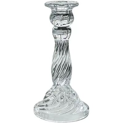 INF Grand Bougeoir Rond en Verre Borosilicate à Spirale - Style Vintage Nordique - Publicité INF Grand Bougeoir Rond en Verre Borosilicate à Spirale - Style Vintage Nordique - Publicité