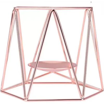 INF Bougeoir Nordique en Fer - Support de Bougie Métallique Minimaliste pour Décoration Intérieure Or rose - Publicité INF Bougeoir Nordique en Fer - Support de Bougie Métallique Minimaliste pour Décoration Intérieure Or rose - Publicité