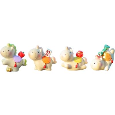 INF Ensemble de 4 Figurines Mini Cheval en Résine - Ornement Multicolore pour Tableau de Bord et Décoration de Bureau, - Publicité INF Ensemble de 4 Figurines Mini Cheval en Résine - Ornement Multicolore pour Tableau de Bord et Décoration de Bureau, - Publicité