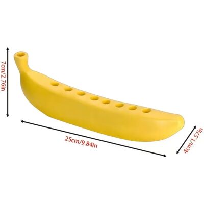 INF Support de bougie portable en forme de banane créatif - Plastique léger jaune pour déco maison et fêtes - Publicité INF Support de bougie portable en forme de banane créatif - Plastique léger jaune pour déco maison et fêtes - Publicité