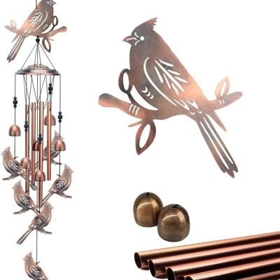 INF Carillon d'oiseau en métal 39-inch - Ornement de jardin suspendu doré avec cloches mélodiques - Publicité INF Carillon d'oiseau en métal 39-inch - Ornement de jardin suspendu doré avec cloches mélodiques - Publicité