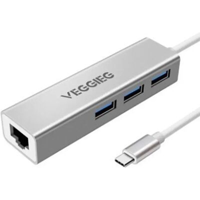 INF Adaptateur Type-C vers Gigabit Ethernet avec Hub USB 3 Ports - Connectivité Haute Vitesse - Publicité INF Adaptateur Type-C vers Gigabit Ethernet avec Hub USB 3 Ports - Connectivité Haute Vitesse - Publicité