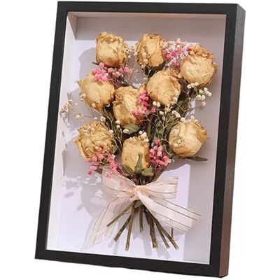 INF Cadre Élégant en Bois Noir pour Fleurs Séchées - Préservez Vos Souvenirs 8 pouces - Publicité INF Cadre Élégant en Bois Noir pour Fleurs Séchées - Préservez Vos Souvenirs 8 pouces - Publicité