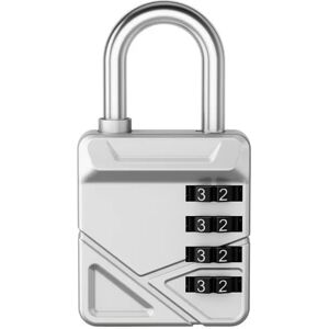 INF Cadenas à combinaison métallique - Sécurisez vos biens avec un code à 4 chiffres Argent - Publicité INF Cadenas à combinaison métallique - Sécurisez vos biens avec un code à 4 chiffres Argent - Publicité