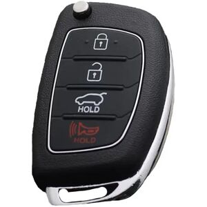 INF Coque de clé de voiture 4 boutons avec rainure droite compatible avec Hyundai et Kia - Noir - Publicité INF Coque de clé de voiture 4 boutons avec rainure droite compatible avec Hyundai et Kia - Noir - Publicité