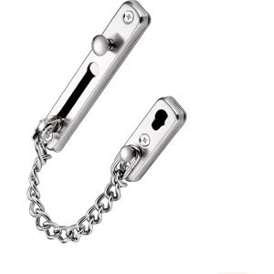 INF Verrou de porte intérieur - Serrure de sécurité à chaîne anti-vol sans perçage avec vis Argent - Publicité INF Verrou de porte intérieur - Serrure de sécurité à chaîne anti-vol sans perçage avec vis Argent - Publicité