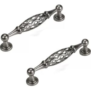 INF Ensemble de 2 Poignées de Porte de Meuble Style Français en Alliage de Zinc - Quincaillerie Argentée Antique - Publicité INF Ensemble de 2 Poignées de Porte de Meuble Style Français en Alliage de Zinc - Quincaillerie Argentée Antique - Publicité