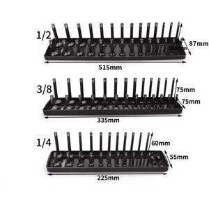 INF Lot de 3 supports organisateurs de douilles ABS multitailles - Rack mural pour douilles métriques et impériales avec trou Le noir - Publicité INF Lot de 3 supports organisateurs de douilles ABS multitailles - Rack mural pour douilles métriques et impériales avec trou Le noir - Publicité