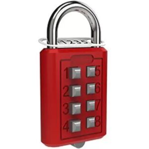 INF Cadenas à combinaison à boutons 8 chiffres en alliage de zinc, code préprogrammé 4 chiffres non réinitialisable, touches Rouge - Publicité INF Cadenas à combinaison à boutons 8 chiffres en alliage de zinc, code préprogrammé 4 chiffres non réinitialisable, touches Rouge - Publicité