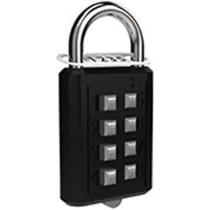 INF Cadenas à combinaison à boutons 8 chiffres en alliage de zinc, code préprogrammé 4 chiffres non réinitialisable, touches Le noir - Publicité INF Cadenas à combinaison à boutons 8 chiffres en alliage de zinc, code préprogrammé 4 chiffres non réinitialisable, touches Le noir - Publicité
