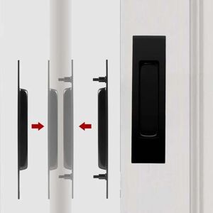 INF Poignée de porte encastrée ovale compatible avec portes coulissantes, acier inoxydable, ensemble complet de poignées double Le noir - Publicité INF Poignée de porte encastrée ovale compatible avec portes coulissantes, acier inoxydable, ensemble complet de poignées double Le noir - Publicité