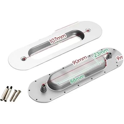 INF Poignée de porte encastrée ovale compatible avec portes coulissantes, acier inoxydable, ensemble complet de poignées double Argent - Publicité INF Poignée de porte encastrée ovale compatible avec portes coulissantes, acier inoxydable, ensemble complet de poignées double Argent - Publicité