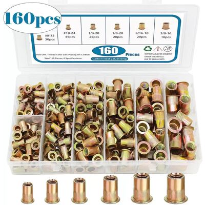 INF Kit d'écrous à sertir moletés en alliage de zinc 160 pièces - Assortiment d'inserts filetés - Publicité INF Kit d'écrous à sertir moletés en alliage de zinc 160 pièces - Assortiment d'inserts filetés - Publicité