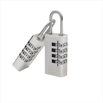 INF Cadenas à combinaison métal 4 chiffres - Sans clé, étanche pour valises, casiers, boîtes à outils et armoires Argent - Publicité INF Cadenas à combinaison métal 4 chiffres - Sans clé, étanche pour valises, casiers, boîtes à outils et armoires Argent - Publicité