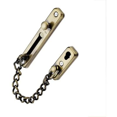 INF Verrou de porte intérieur - Serrure de sécurité à chaîne anti-vol sans perçage avec vis Bronze - Publicité INF Verrou de porte intérieur - Serrure de sécurité à chaîne anti-vol sans perçage avec vis Bronze - Publicité