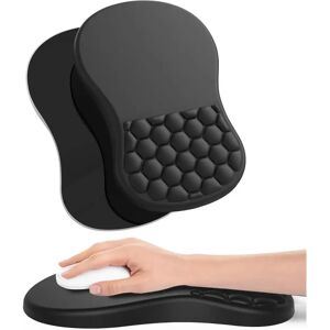 INF Tapis de souris ergonomique avec repose-poignet en mousse à mémoire, base PU antidérapante et surface en tissu - Noir, 31cm - Publicité INF Tapis de souris ergonomique avec repose-poignet en mousse à mémoire, base PU antidérapante et surface en tissu - Noir, 31cm - Publicité