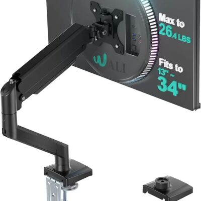 INF Bras moniteur à ressort à gaz à bras unique – Support en alliage d'aluminium réglable, lift fluide, pour écrans 13 inch à - Publicité INF Bras moniteur à ressort à gaz à bras unique – Support en alliage d'aluminium réglable, lift fluide, pour écrans 13 inch à - Publicité
