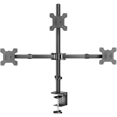 INF Support bureau triple écran - Bras réglable 360° pour écrans 14-27 inch en acier laminé à froid, gestion des câbles, charge - Publicité INF Support bureau triple écran - Bras réglable 360° pour écrans 14-27 inch en acier laminé à froid, gestion des câbles, charge - Publicité