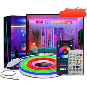 INF Ruban Néon LED RGBIC - Bluetooth & Télécommande 2.4G, Silicone Flexible DIY, Éclairage Ambiant Gaming 2 m - Publicité INF Ruban Néon LED RGBIC - Bluetooth & Télécommande 2.4G, Silicone Flexible DIY, Éclairage Ambiant Gaming 2 m - Publicité