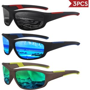 INF Lunettes de Soleil Polarisées Sport 3-Pack (Film Rouge/Bleu/Vert) -