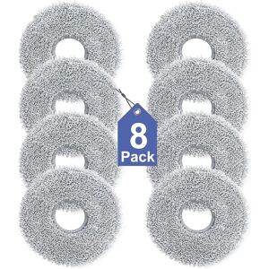 INF Lot de 8 tampons de rechange lavables pour balai à franges - Ajustement universel