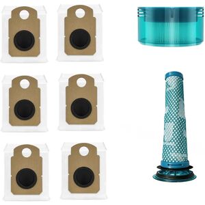 INF Kit d'accessoires de rechange compatible avec Dyson V10 Optic - cadre filtre ABS et 6 sacs non tissés, ajustement exact