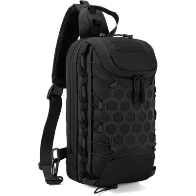 INF Sac poitrine à épaule unique pour homme en tissu Oxford - Sac bandoulière et ceinture convertible multi-compartiments, Noir - Publicité INF Sac poitrine à épaule unique pour homme en tissu Oxford - Sac bandoulière et ceinture convertible multi-compartiments, Noir - Publicité
