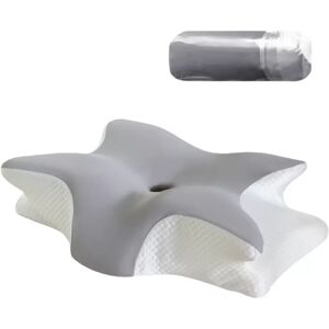 INF Oreiller Papillon à Mémoire de Forme 60x40x13cm - Soutien Cervical Ergonomique pour un Sommeil Profond Gris clair - Publicité INF Oreiller Papillon à Mémoire de Forme 60x40x13cm - Soutien Cervical Ergonomique pour un Sommeil Profond Gris clair - Publicité