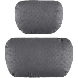 INF Ensemble haut de gamme d'appui-tête et de coussin de soutien lombaire en suède pour un confort ultime Gris - Publicité INF Ensemble haut de gamme d'appui-tête et de coussin de soutien lombaire en suède pour un confort ultime Gris - Publicité