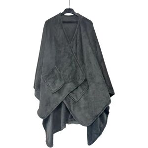 INF Châle Douillet d'Automne et d'Hiver - Couverture Portable en Flanelle Double Face avec Poches Gris foncé - Publicité INF Châle Douillet d'Automne et d'Hiver - Couverture Portable en Flanelle Double Face avec Poches Gris foncé - Publicité