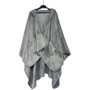INF Châle Douillet d'Automne et d'Hiver - Couverture Portable en Flanelle Double Face avec Poches Gris - Publicité INF Châle Douillet d'Automne et d'Hiver - Couverture Portable en Flanelle Double Face avec Poches Gris - Publicité