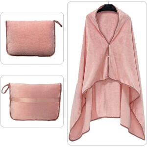 INF Couverture châle de voyage pliable multifonction - Flanelle polyester Rose, 2-en-1 Couverture et Oreiller avec logo brodé - Publicité INF Couverture châle de voyage pliable multifonction - Flanelle polyester Rose, 2-en-1 Couverture et Oreiller avec logo brodé - Publicité