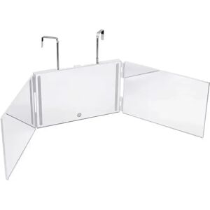 INF Grand miroir de maquillage grossissant à trois volets - Miroir de courtoisie suspendu et extensible Blanc - Publicité INF Grand miroir de maquillage grossissant à trois volets - Miroir de courtoisie suspendu et extensible Blanc - Publicité