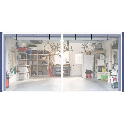 INF Rideau Moustiquaire Magnétique en Fibre de Verre pour Garage - Installation Facile L Blanc - Publicité INF Rideau Moustiquaire Magnétique en Fibre de Verre pour Garage - Installation Facile L Blanc - Publicité