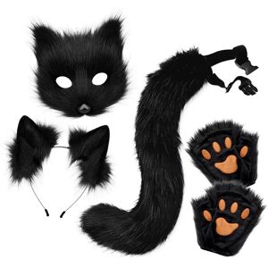 INF Ensemble de Masque de Renard en Peluche pour Halloween - Accessoires de Costume 4 Pièces - Publicité INF Ensemble de Masque de Renard en Peluche pour Halloween - Accessoires de Costume 4 Pièces - Publicité
