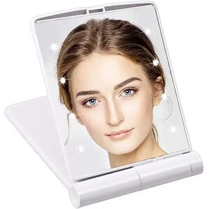 INF Miroir de Maquillage Pliant avec 8 LED - Portable et Compact, Compatible avec les marques Huawei, Samsung et APPLE Blanc - Publicité INF Miroir de Maquillage Pliant avec 8 LED - Portable et Compact, Compatible avec les marques Huawei, Samsung et APPLE Blanc - Publicité