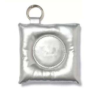 INF Miroir de poche rembourré en PU - Miroir compact carré style coréen pour femmes, voyage et retouches Argent - Publicité INF Miroir de poche rembourré en PU - Miroir compact carré style coréen pour femmes, voyage et retouches Argent - Publicité