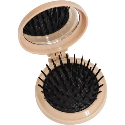 INF Peigne Pliant Compact à Coussin d'Air avec Miroir de Maquillage café - Publicité INF Peigne Pliant Compact à Coussin d'Air avec Miroir de Maquillage café - Publicité
